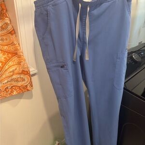Figs Blue Joggers with Elastic Waistband and Soft Fabric